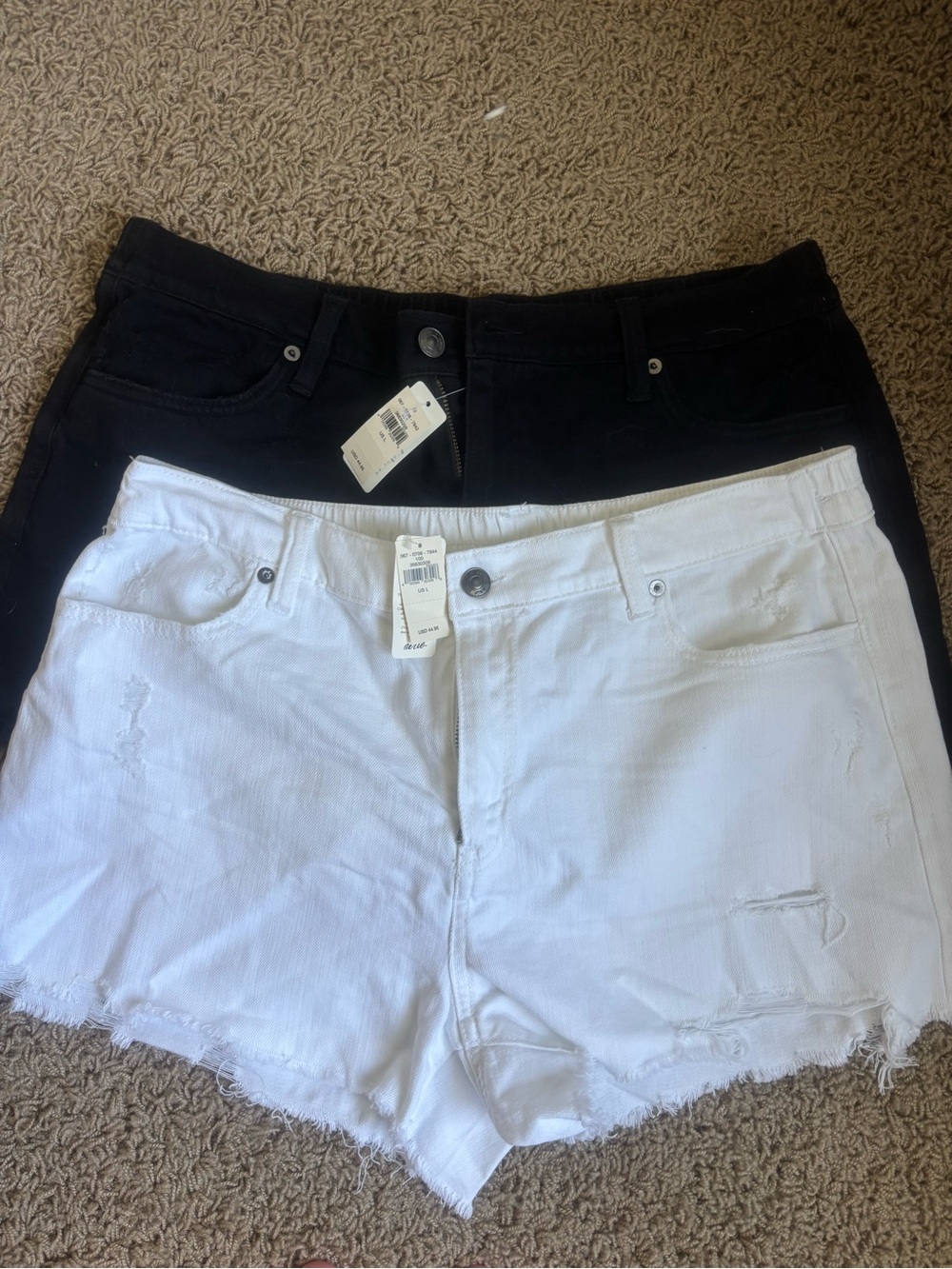 aerie black and white shorts bundle